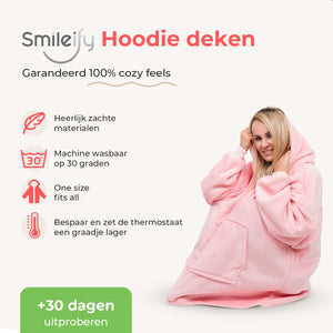 Smileify™ Hoodie Deken - Licht Roze - Pro