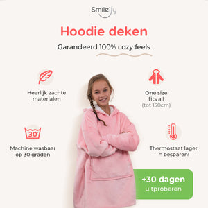 Smileify™ Hoodie Deken - Licht Roze - Kids