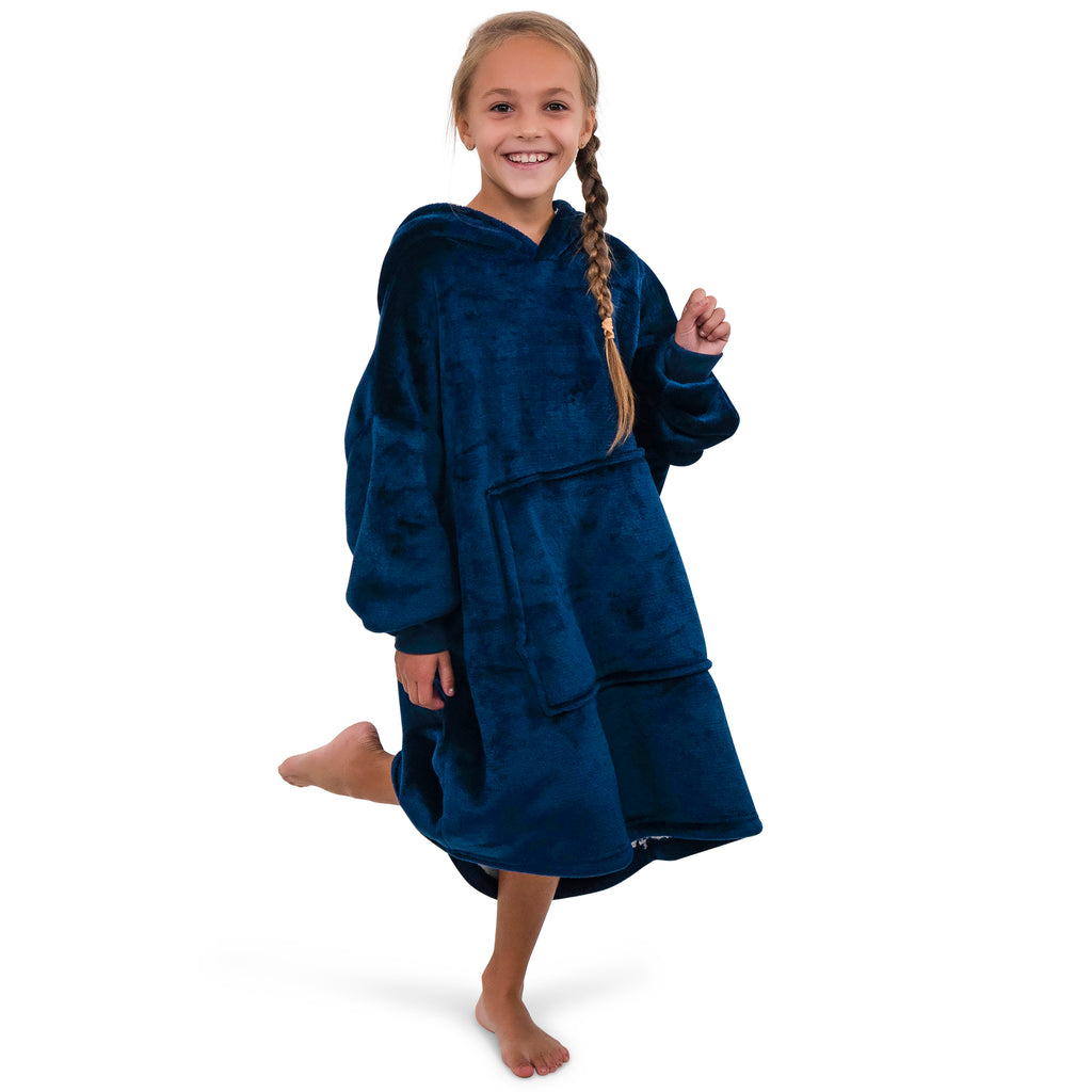 Smileify™ Hoodie Deken - Blauw - Kids