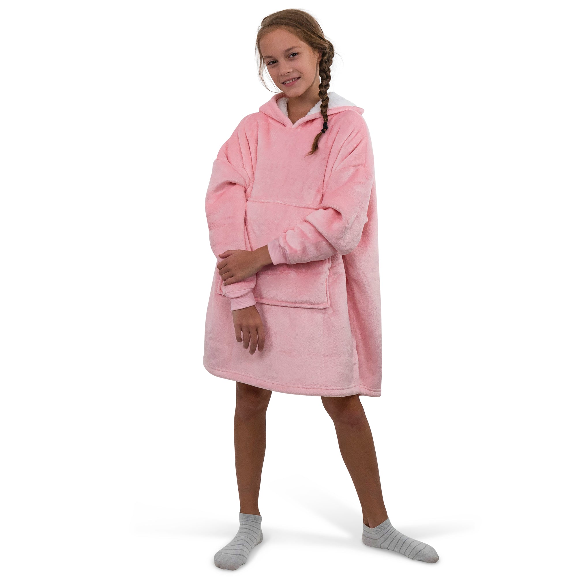 Smileify™ Hoodie Deken - Licht Roze - Kids