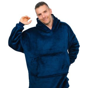 Smileify™ Hoodie Deken - Donker Blauw - Pro