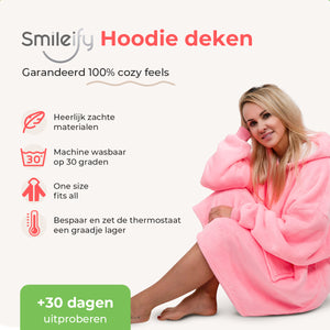 Smileify™ Hoodie Deken - Donker Roze - Pro