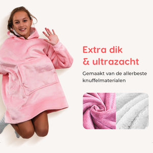 Smileify™ Hoodie Deken - Licht Roze - Kids