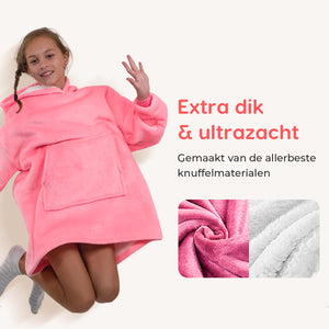 Smileify™ Hoodie Deken - Donker Roze - Kids