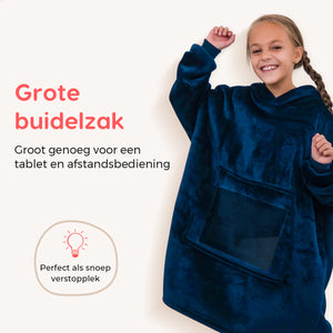 Smileify™ Hoodie Deken - Blauw - Kids