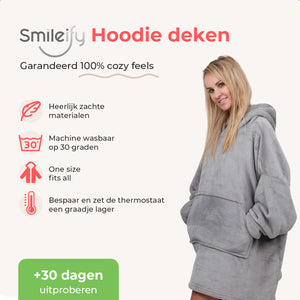 Smileify™ Hoodie Deken - Licht Grijs - Pro