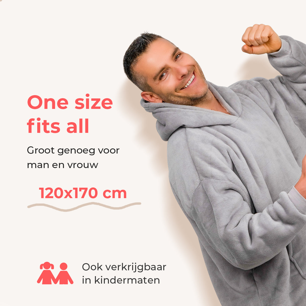 Smileify™ Hoodie Deken - Licht Grijs - Pro