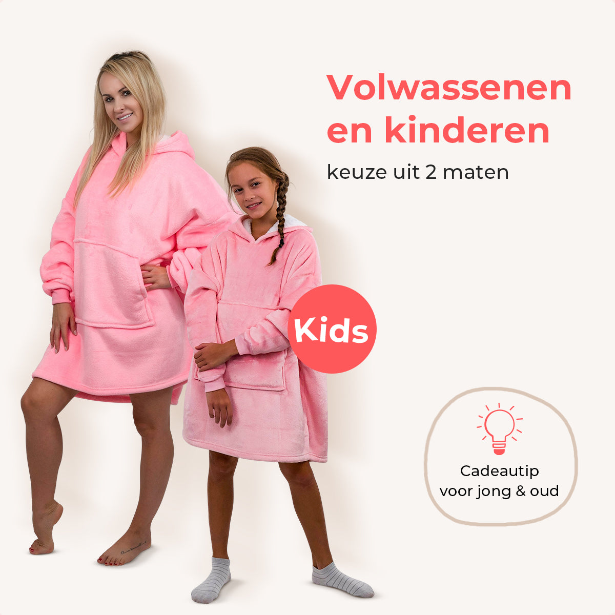 Smileify™ Hoodie Deken - Donker Roze - Kids